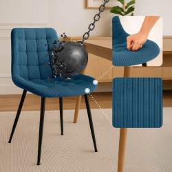 Chaise de salle à manger Sardna Cord bleu