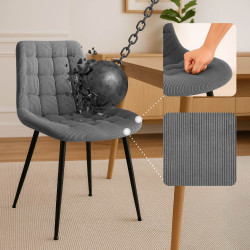 Chaise de salle à manger Sardna Cord gris