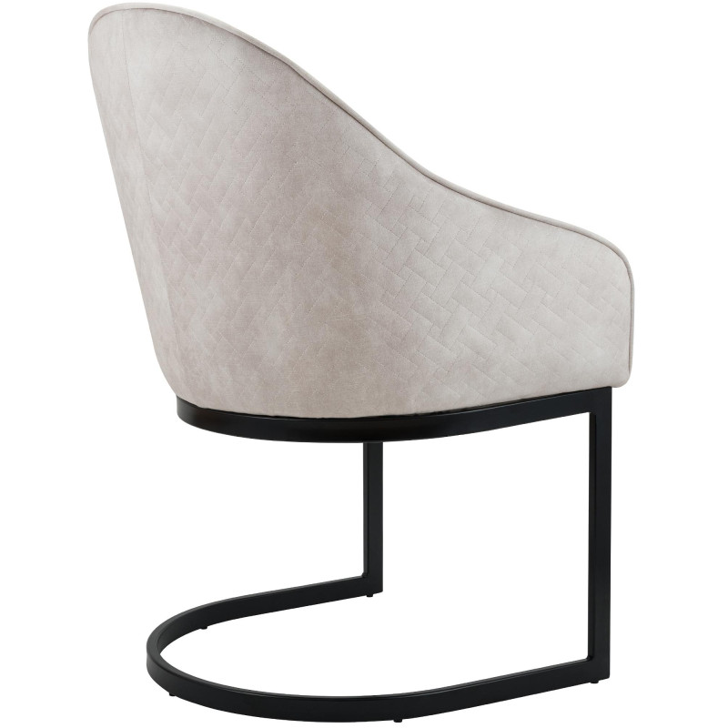 Chaise de salle à manger vintage en velours crème Jarik
