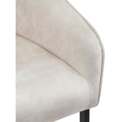 Chaise de salle à manger vintage en velours crème Jarik