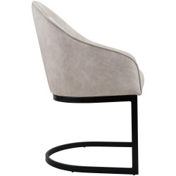 Chaise de salle à manger vintage en velours crème Jarik