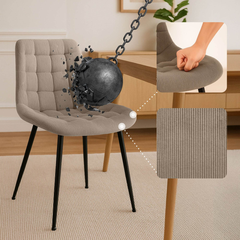 Chaise de salle à manger Sardna Cord taupe