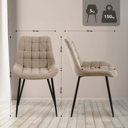 Chaise de salle à manger Sardna Cord taupe