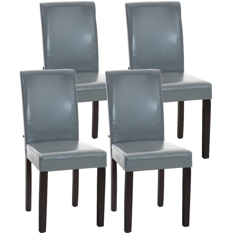 Lot de 4 chaises de salle à manger Ina marron foncé gris