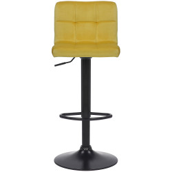 Set di 2 sgabelli bar Feni in velluto giallo