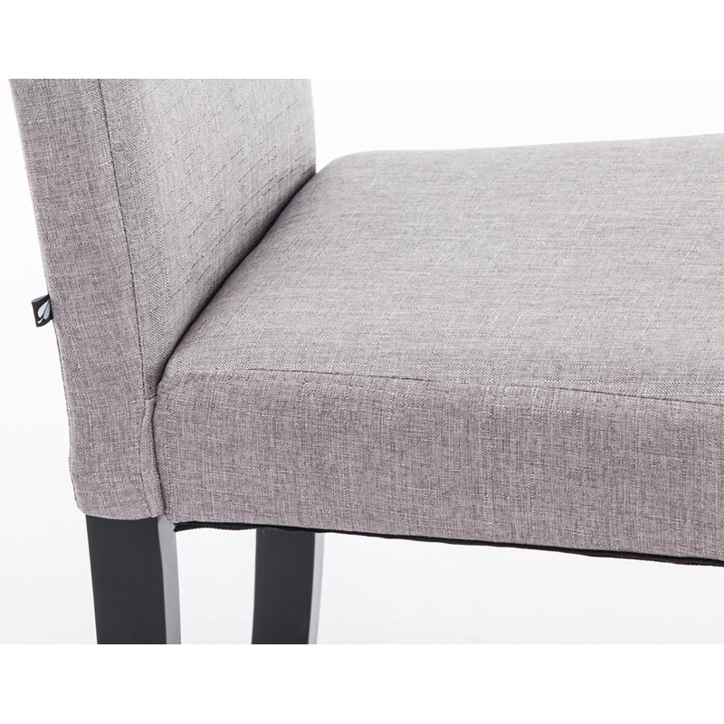 Chaise de salle à manger Ina en tissu noir gris clair