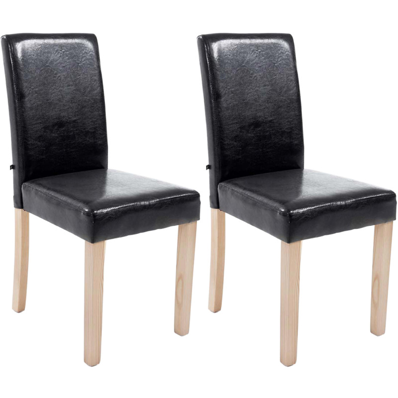 Lot de 2 chaises de salle à manger Ina Natura noires