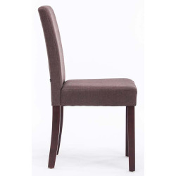 Lot de 2 chaises de salle à manger Ina en tissu marron cappuccino