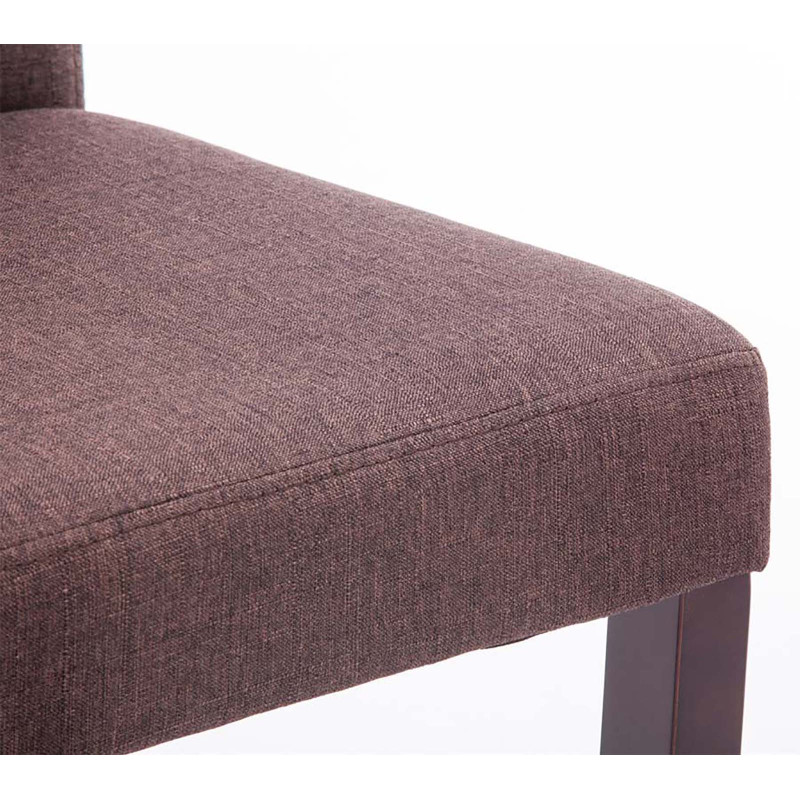 Lot de 2 chaises de salle à manger Ina en tissu marron cappuccino