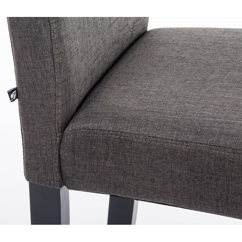Lot de 2 chaises de salle à manger Ina tissu noir gris foncé