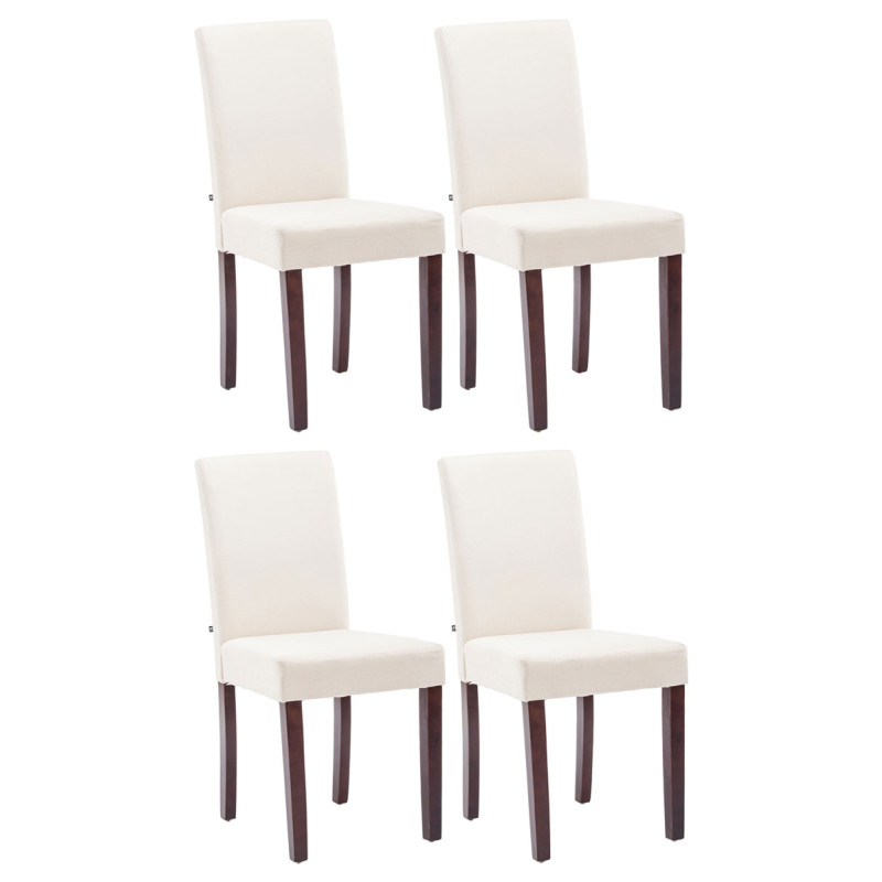 Lot de 4 chaises de salle à manger Ina en tissu crème cappuccino