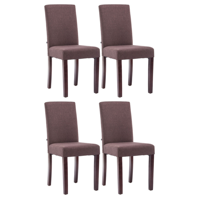 Lot de 4 chaises de salle à manger Ina en tissu marron cappuccino