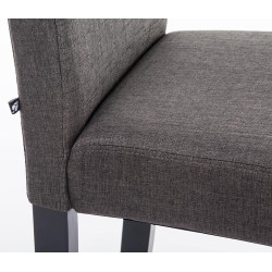Lot de 4 chaises de salle à manger Ina tissu noir gris foncé