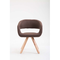 Chaise de salle à manger Suez en tissu Natura marron