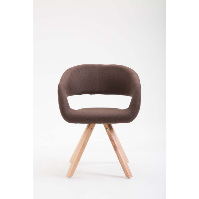 Chaise de salle à manger Suez en tissu Natura marron