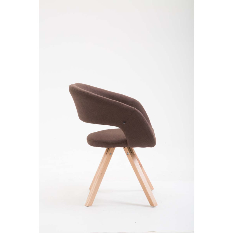 Chaise de salle à manger Suez en tissu Natura marron
