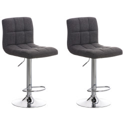 Ensemble de 2 tabourets de bar Peru, tissu C gris clair