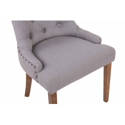 Chaise de salle à manger Aberdeen en tissu gris clair antique