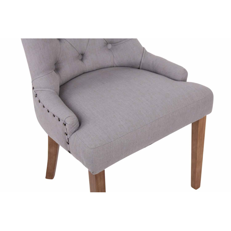 Chaise de salle à manger Aberdeen en tissu gris clair antique