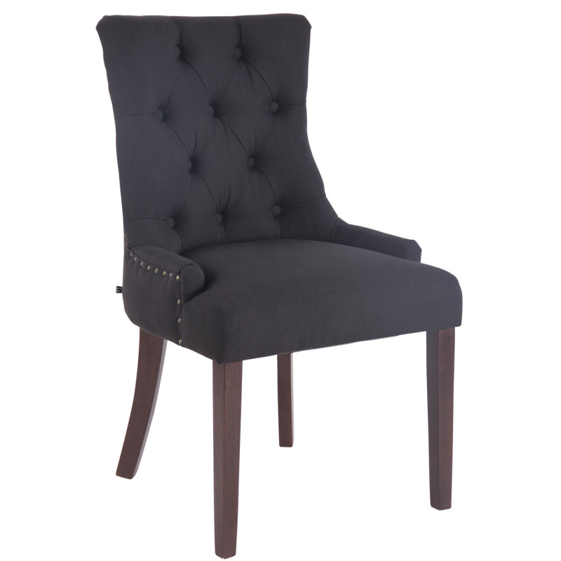 Chaise de salle à manger Aberdeen en tissu noir antique