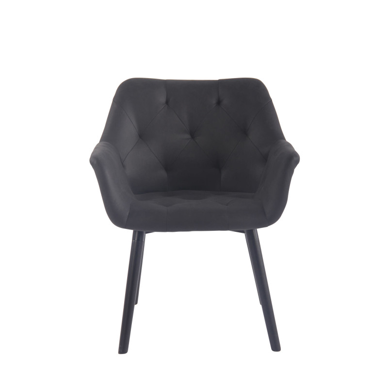 Chaise de salle à manger Cassidy Vintage simili cuir noir noir