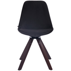 Chaise de salle à manger Troyes velours Carrée noyer noir