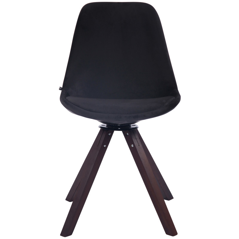 Chaise de salle à manger Troyes velours Carrée noyer noir