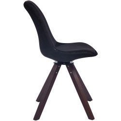 Chaise de salle à manger Troyes velours Carrée noyer noir