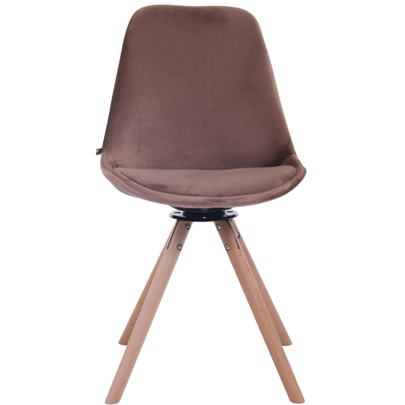 Chaise de salle à manger Troyes ronde en velours marron natura