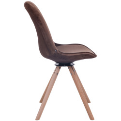Chaise de salle à manger Troyes ronde en velours marron natura