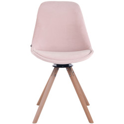 Chaise de salle à manger Troyes en velours ronde rose natura