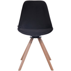 Chaise de salle à manger Troyes en velours ronde natura noir