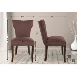 Chaise de salle à manger Zadar en tissu marron foncé antique