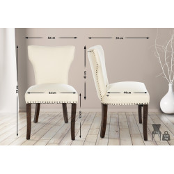 Chaise de salle à manger Zadar en tissu crème foncé antique