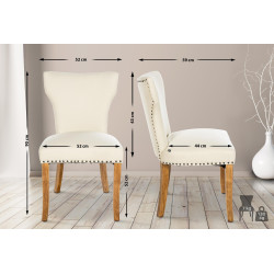 Chaise de salle à manger Zadar en tissu crème clair antique