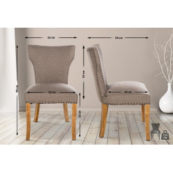 Chaise de salle à manger Zadar en tissu taupe clair antique
