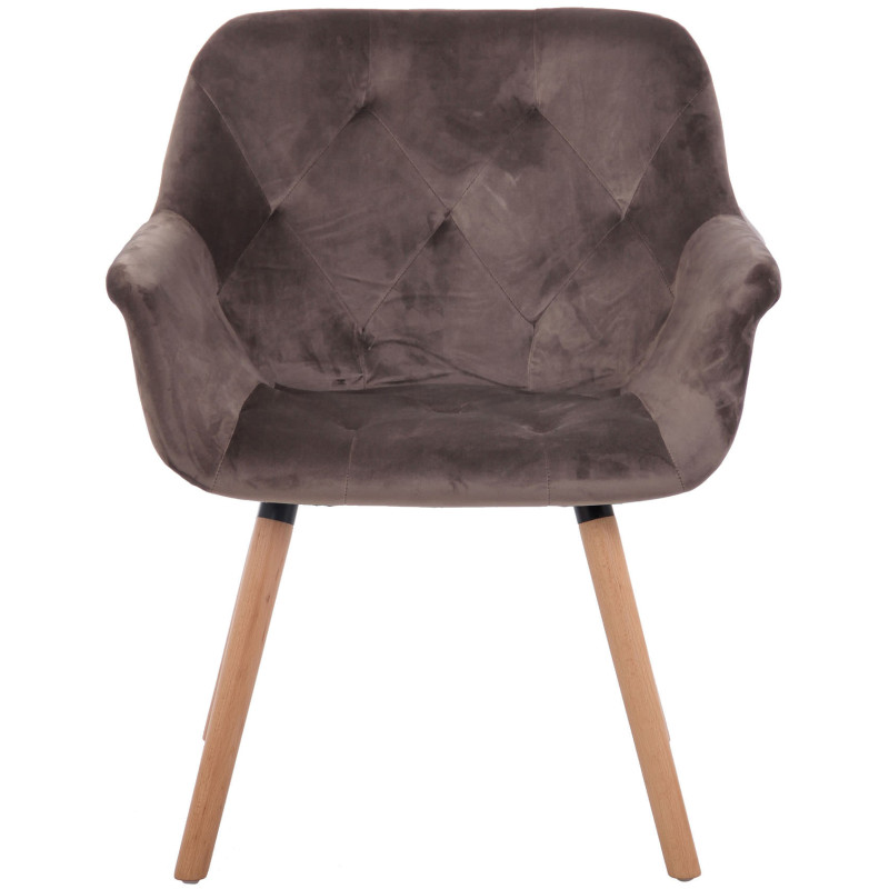 Chaise de salle à manger Cassidy velours natura gris foncé