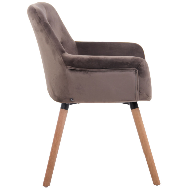 Chaise de salle à manger Cassidy velours natura gris foncé