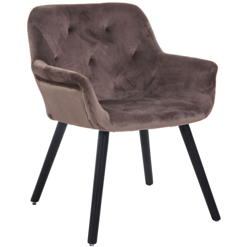 Chaise de salle à manger Cassidy en velours noir gris foncé