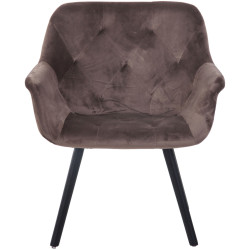 Chaise de salle à manger Cassidy en velours noir gris foncé