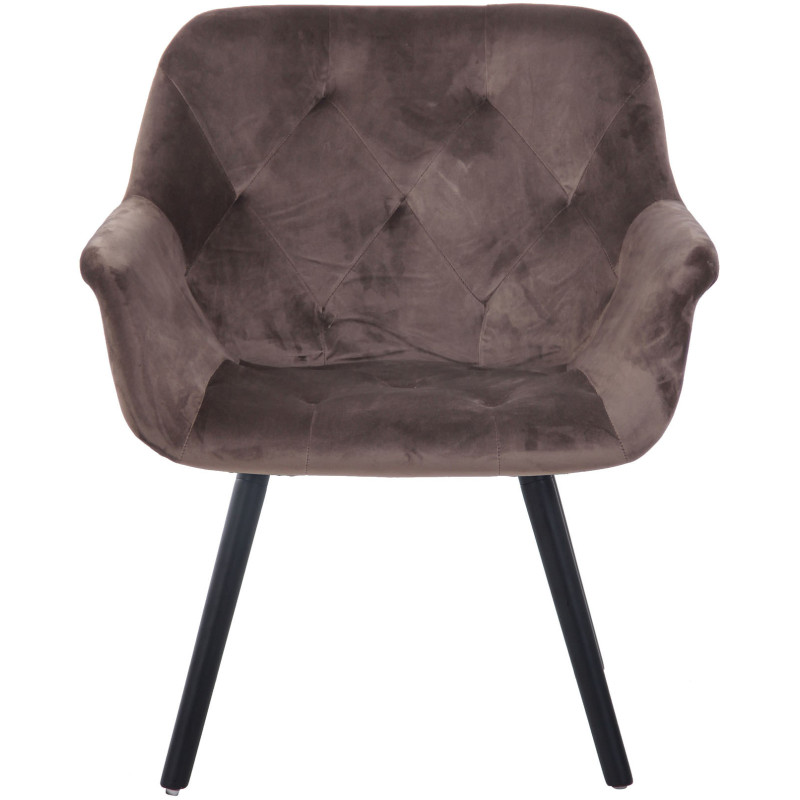 Chaise de salle à manger Cassidy en velours noir gris foncé