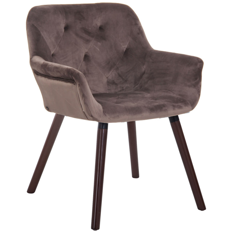 Chaise de salle à manger Cassidy en velours noyer gris foncé