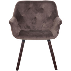 Chaise de salle à manger Cassidy en velours noyer gris foncé