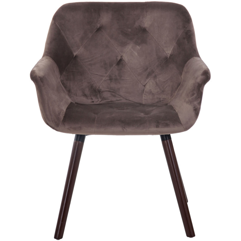 Chaise de salle à manger Cassidy en velours noyer gris foncé