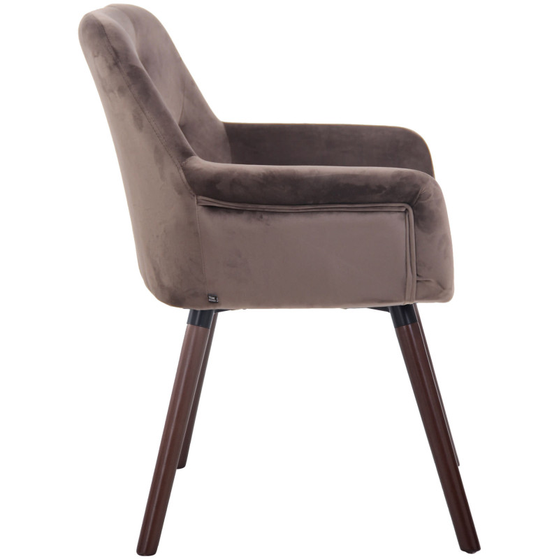 Chaise de salle à manger Cassidy en velours noyer gris foncé