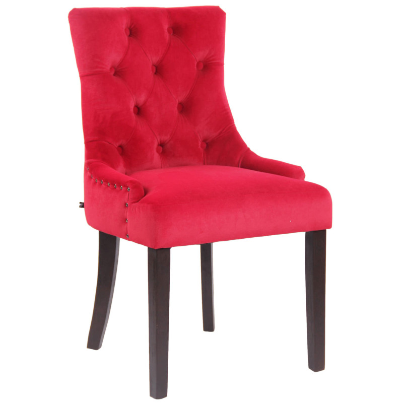 Chaise de salle à manger en velours Aberdeen rouge antique