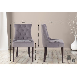Chaise de salle à manger Aberdeen en velours gris antique