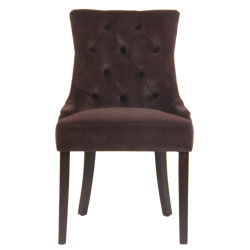 Chaise de salle à manger Aberdeen en velours marron antique