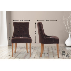 Chaise de salle à manger en velours Aberdeen marron clair antique