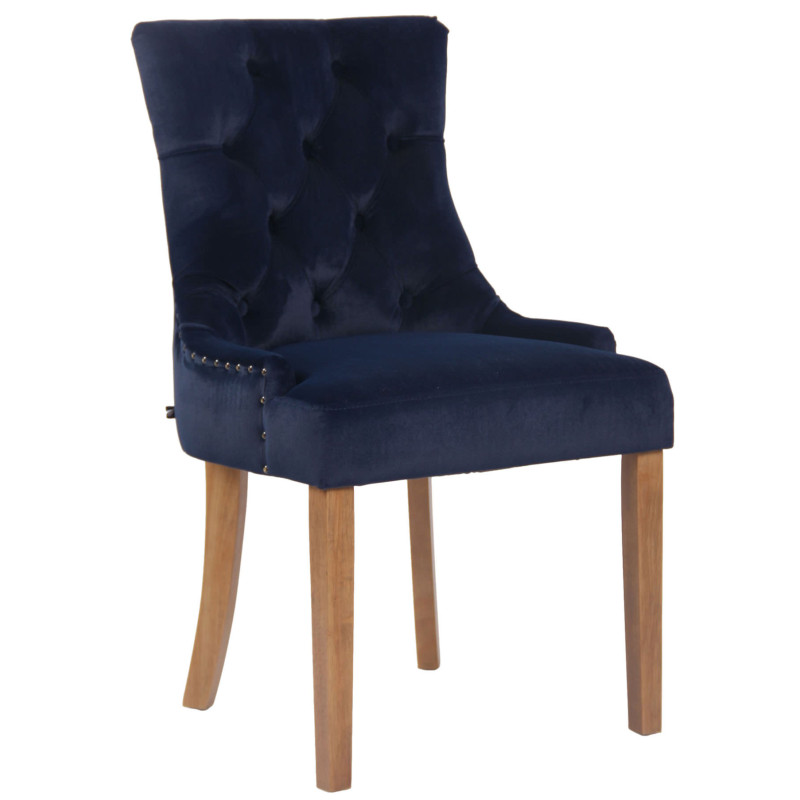 Chaise de salle à manger en velours Aberdeen bleu clair antique